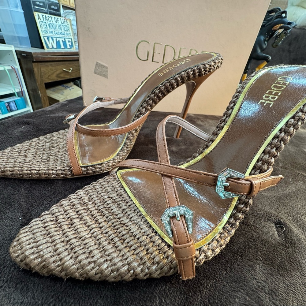 GedebeTan Women's Ragia & Leather Heels size 41/10 NWT - Picture 7 of 15